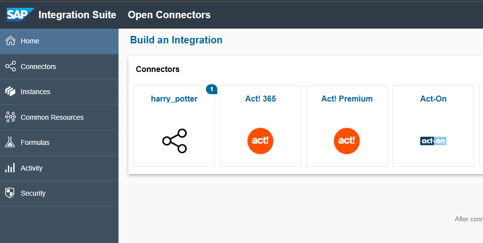 Screenshot start open connectors