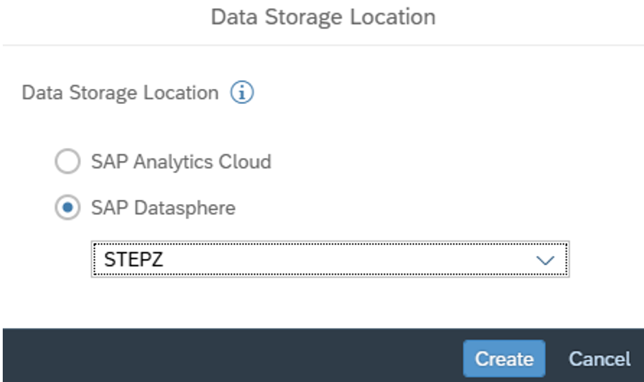 Figure 3: Selection of Data Storage Location - Screenshot